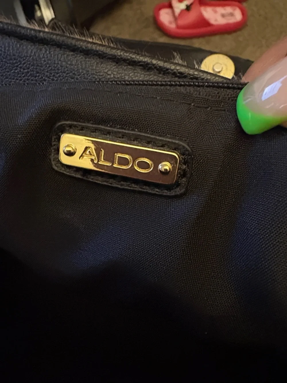 Aldo Leopard Print Satchel Handbag with Black Tassel